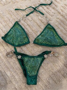 Angel Competition Bikini - Emerald Green Crystal